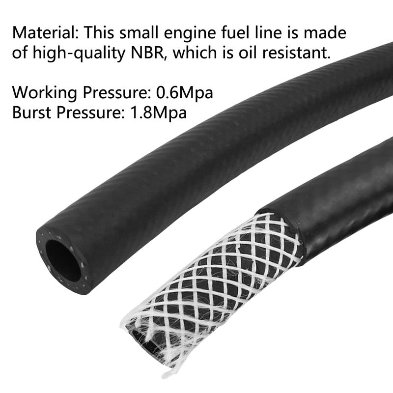 Eunice Fuel Line 1/2 Inch ID NBR Fuel Line Hose 8AN Push on Hose for Small Engine 10 Feet - Image 3
